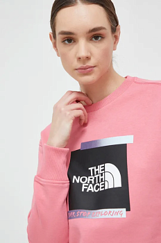 foto кофта the north face жіноча колір рожевий з принтом