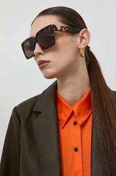 foto сонцезахисні окуляри bottega veneta bv1198sa жіночі колір коричневий