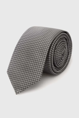 Podrobnoe foto краватка з домішкою шовку hugo колір сірий