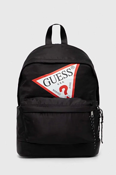 foto дитячий рюкзак guess колір чорний великий з принтом