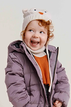 foto дитяча вовняна шапка reima колір бежевий вовна