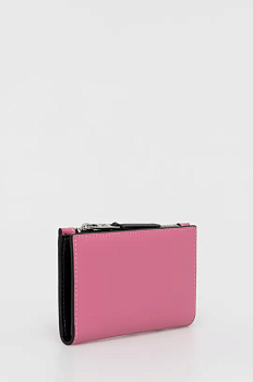 foto шкіряний гаманець karl lagerfeld жіночий колір рожевий
