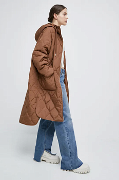 foto пальто medicine жіноче колір коричневий зимовий oversize