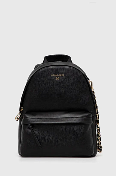 foto шкіряний рюкзак michael michael kors жіночий колір чорний малий однотонний