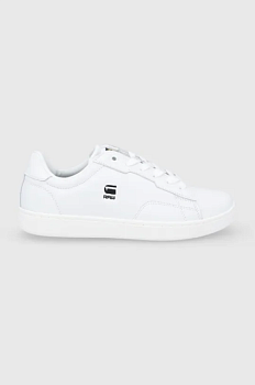 foto шкіряні черевики g-star raw колір білий на плоскому ходу
