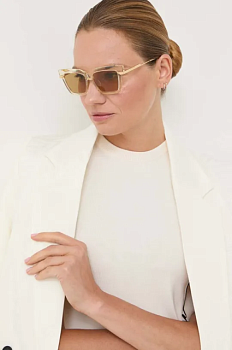 foto сонцезахисні окуляри bottega veneta жіночі колір прозорий