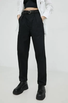 Podrobnoe foto бавовняні штани g-star raw жіночі колір чорний фасон chinos висока посадка