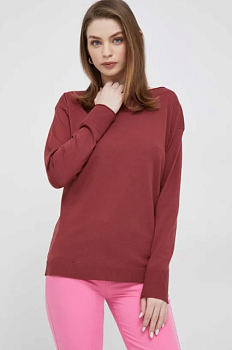 foto светр sisley жіночий колір бордовий легкий