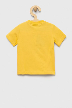 foto бавовняна футболка для немовлят birba&trybeyond колір жовтий з аплікацією