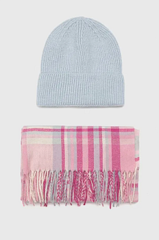 foto шапка і шарф pieces arisma колір рожевий