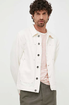 foto куртка united colors of benetton чоловіча колір білий перехідна