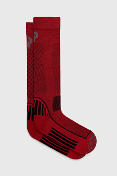 foto шкарпетки з домішкою вовни peak performance колір червоний