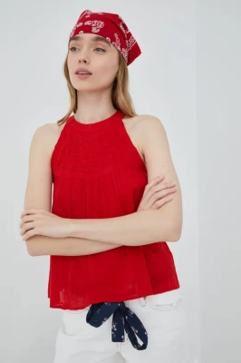 Podrobnoe foto бавовняна блузка superdry колір червоний
