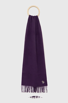 foto вовняний шарф ps paul smith колір фіолетовий однотонний