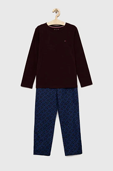 foto дитяча піжама tommy hilfiger колір бордовий візерунок