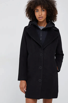 foto вовняне пальто bomboogie колір чорний перехідний