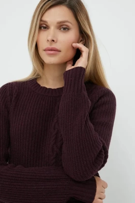 Podrobnoe foto вовняний светр trussardi жіночий колір фіолетовий легкий