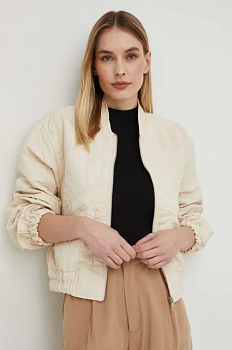 foto куртка-бомбер answear lab жіночий колір бежевий перехідна oversize