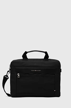 foto сумка для ноутбука tommy hilfiger колір чорний