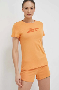 foto бавовняна футболка reebok колір помаранчевий