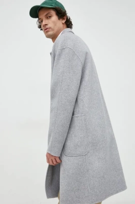 Podrobnoe foto вовняне пальто calvin klein колір сірий перехідний oversize