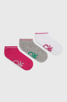 foto дитячі шкарпетки united colors of benetton 3-pack колір рожевий