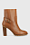 foto шкіряні черевики tommy hilfiger belt high heel boot жіночі колір коричневий каблук блок