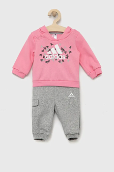 foto комплект для немовлят adidas колір рожевий