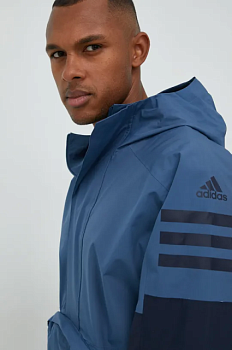 foto дощовик adidas terrex utilitas чоловіча колір синій перехідна