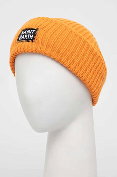 foto шапка з домішкою вовни mc2 saint barth колір помаранчевий з товстого трикотажу