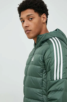 foto пухова куртка adidas чоловіча колір зелений зимова