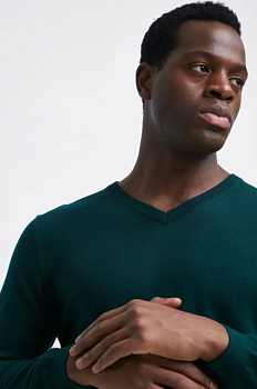 foto бавовняний светр medicine чоловічий колір зелений легкий