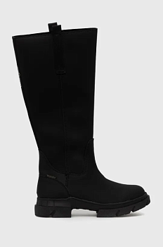 foto чоботи wrangler atlanta boot жіночі колір чорний на плоскому ходу