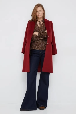 Podrobnoe foto вовняне пальто pepe jeans колір червоний перехідне