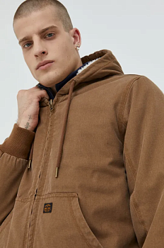 foto куртка superdry чоловіча колір коричневий перехідна