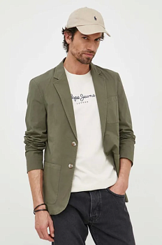 foto бавовняний піджак pepe jeans bernstein колір зелений