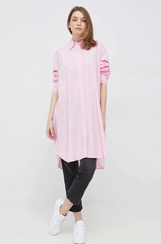 foto бавовняна сукня tommy hilfiger колір рожевий mini oversize