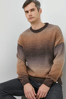foto светр з домішкою вовни liu jo чоловічий колір коричневий