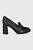 foto шкіряні туфлі wojas жіночі колір чорний каблук блок