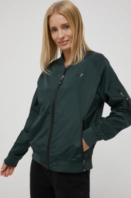 Podrobnoe foto куртка-бомбер 4f жіночий колір зелений перехідна