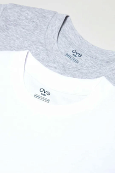 foto дитяча піжамна футболка ovs 2-pack колір сірий однотонна