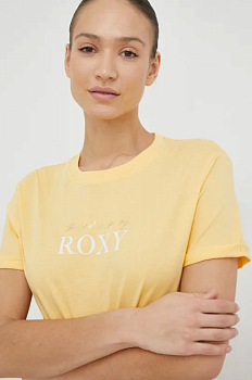 foto бавовняна футболка roxy колір жовтий