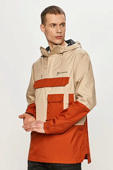foto протидощова куртка columbia buckhollow чоловіча колір бежевий перехідна