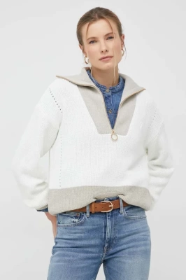 Podrobnoe foto бавовняний светр tommy hilfiger жіночий колір бежевий