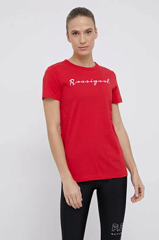 foto бавовняна футболка rossignol колір червоний