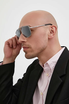 foto сонцезахисні окуляри versace чоловічі колір сірий