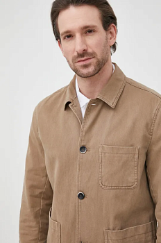 foto джинсова куртка sisley чоловіча колір бежевий перехідна