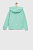 foto дитяча бавовняна кофта adidas колір бірюзовий з капюшоном з принтом