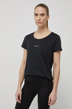 foto футболка roxy жіночий колір чорний