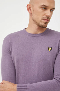 foto светр з домішкою вовни lyle & scott чоловічий колір фіолетовий легкий